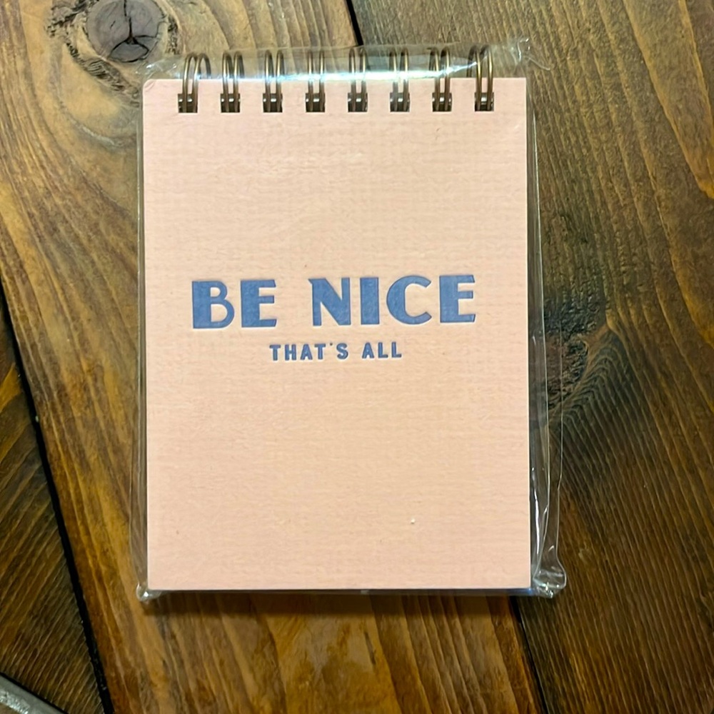 NWT still in plastic, “be nice” spiral notebook 4”x3” bundle a few style & save!